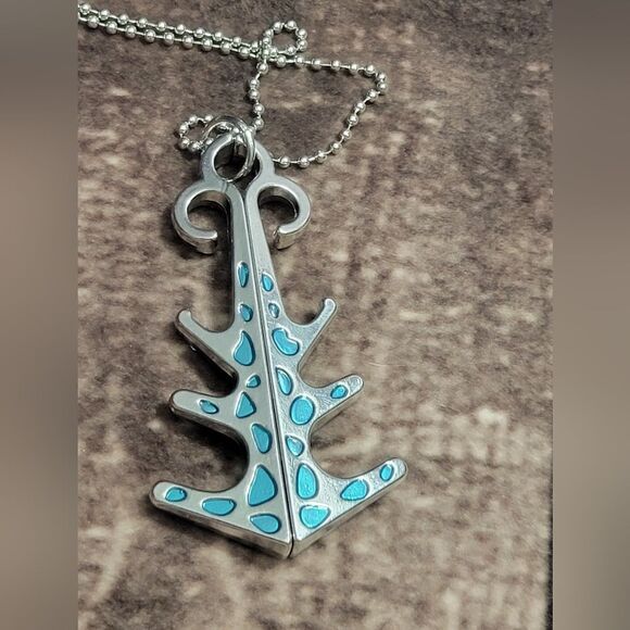 Austrian Crystal Blue Anchor Keychain or Necklace - Picture 5 of 8